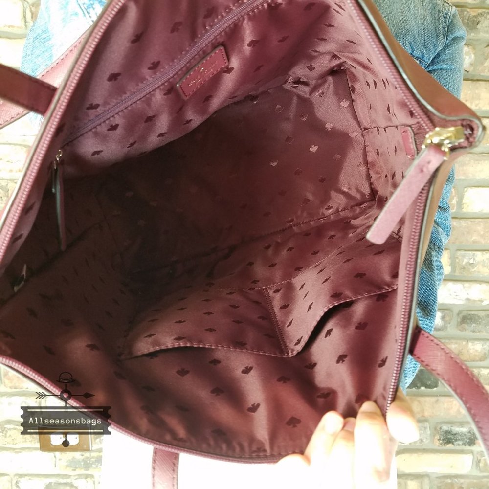 Kate spade PENNY greta court LARGE tote Cherrywood - Picture 7 of 9